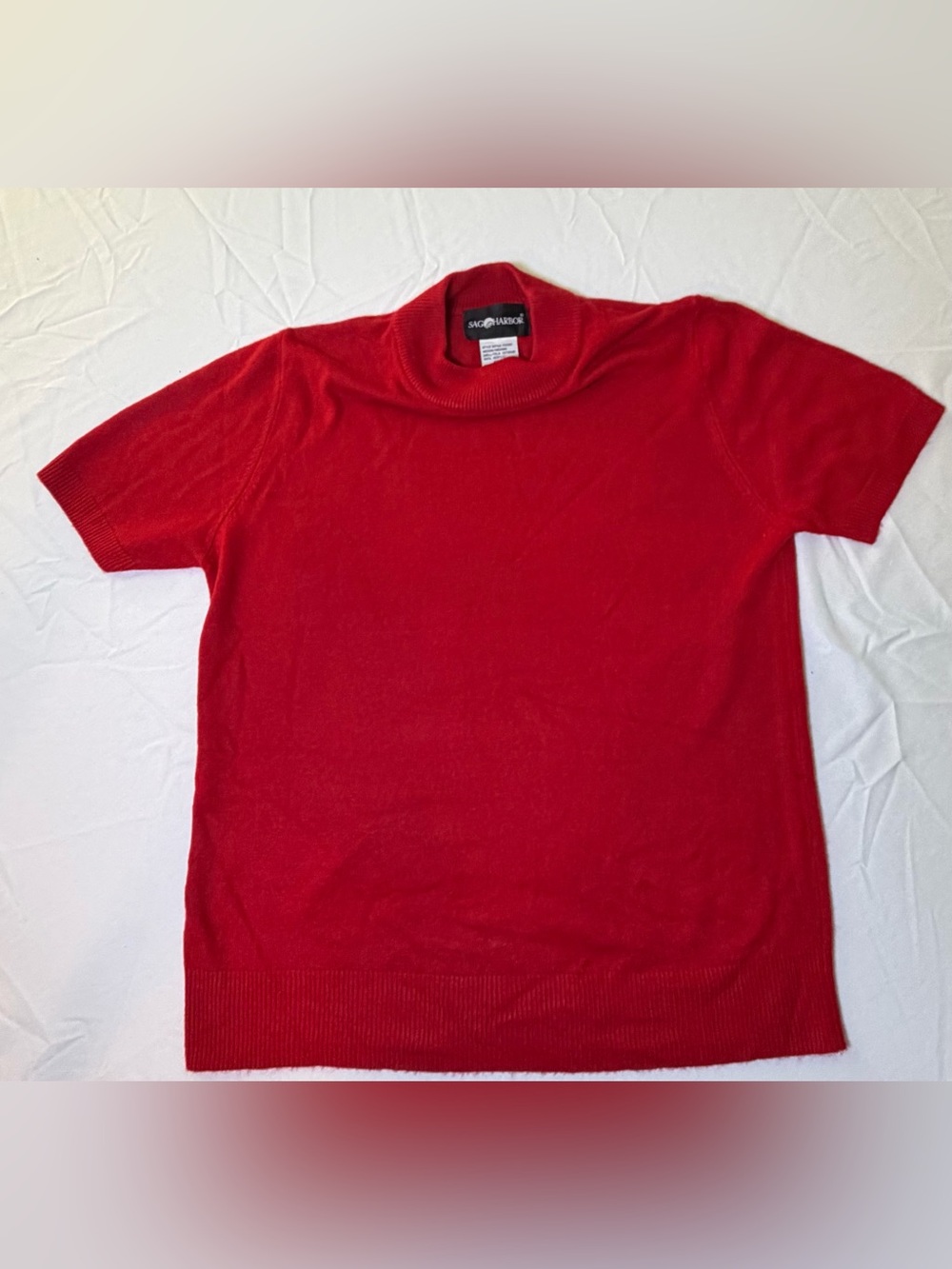 Sag Harbor Red Short-Sleeve Scoop Neck Sweater